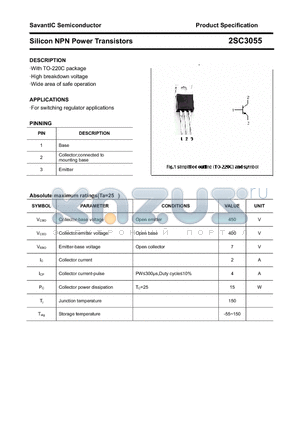 2SC3055 datasheet - Silicon NPN Power Transistors