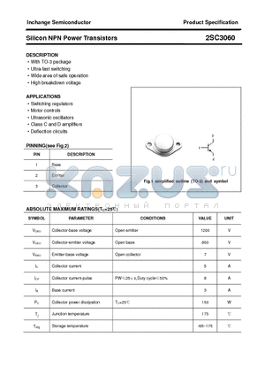 2SC3060 datasheet - Silicon NPN Power Transistors