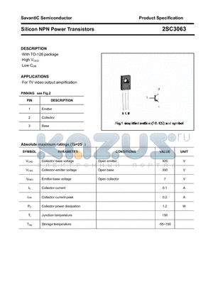 2SC3063 datasheet - Silicon NPN Power Transistors