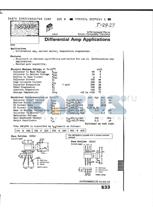 2SC3064 datasheet - NPN Epitaxial Planar Silicon CompositeTransistor