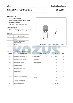 2SC3083 datasheet - Silicon NPN Power Transistors