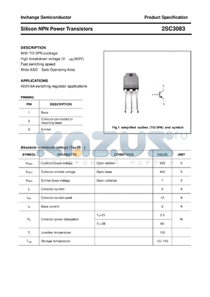 2SC3083 datasheet - Silicon NPN Power Transistors