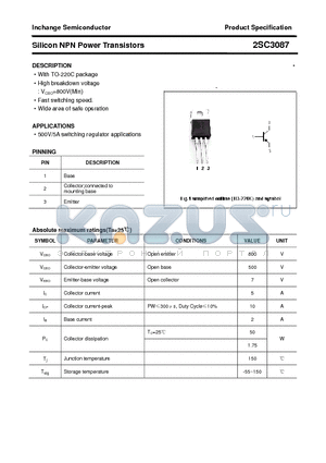 2SC3087 datasheet - Silicon NPN Power Transistors