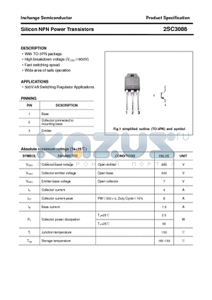 2SC3088 datasheet - Silicon NPN Power Transistors