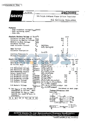 2SC3089 datasheet - For Switching Regulators