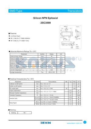 2SC3099 datasheet - Silicon NPN Epitaxial