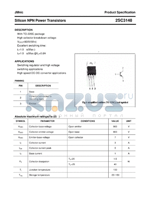 2SC3148 datasheet - Silicon NPN Power Transistors