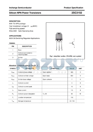 2SC3152 datasheet - Silicon NPN Power Transistors