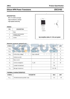 2SC3163 datasheet - Silicon NPN Power Transistors