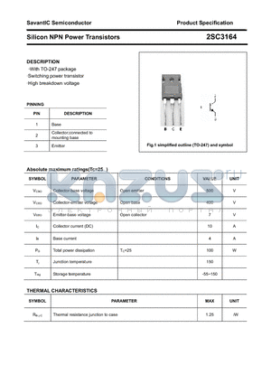 2SC3164 datasheet - Silicon NPN Power Transistors