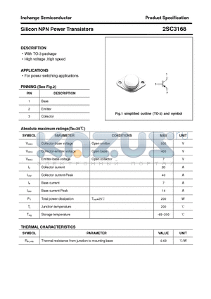 2SC3168 datasheet - Silicon NPN Power Transistors