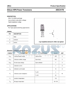 2SC3170 datasheet - Silicon NPN Power Transistors