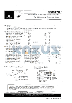 2SC3173 datasheet - NPN Epitaxial Planar Type Silicon Transistor