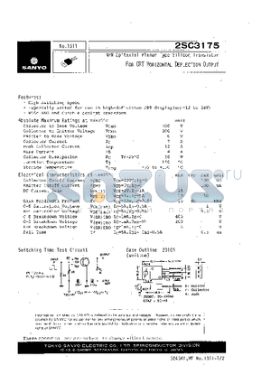 2SC3175 datasheet - NPN Epitaxial Planar Type Silicon Transistor