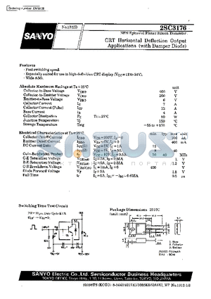 2SC3176 datasheet - CRT Horizontal Deflection Output Applications (with Damper Diode)