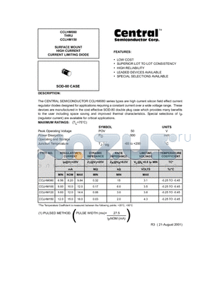 CCLHM120 datasheet - SURFACE MOUNT HIGH CURRENT CURRENT LIMITING DIODE