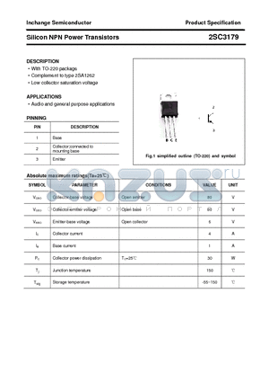 2SC3179 datasheet - Silicon NPN Power Transistors