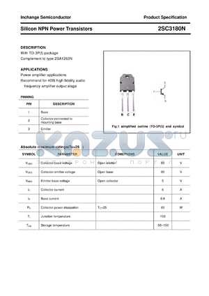 2SC3180N datasheet - Silicon NPN Power Transistors