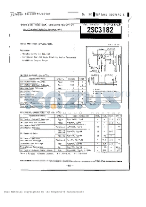 2SC3182 datasheet - SILICON NPN TRIPLE DIFFUSED TYPE