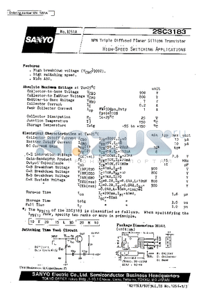 2SC3183 datasheet - High-Speed Switching Applications