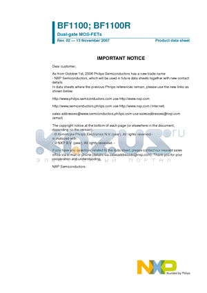 BF1100 datasheet - Dual-gate MOS-FETs