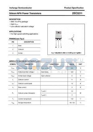 2SC3211 datasheet - Silicon NPN Power Transistors
