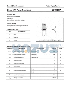 2SC3211A datasheet - Silicon NPN Power Transistors