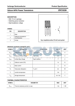 2SC3220 datasheet - Silicon NPN Power Transistors