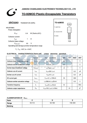 2SC3243 datasheet - TO-92MOD Plastic-Encapsulate Transistors