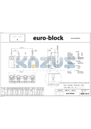 CCM-7.5-V datasheet - Standard : UL - IEC 300V - 320V 15A - 20A