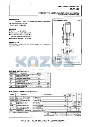 2SC3246 datasheet - FOR SMALL TYPE MOTOR, PLUNGER DRIVE APPLICATION SILICON NPN EPITAXIAL TYPE