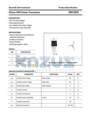 2SC3253 datasheet - Silicon NPN Power Transistors