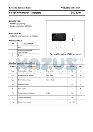 2SC3264 datasheet - Silicon NPN Power Transistors