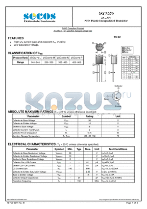 2SC3279_11 datasheet - NPN Plastic Encapsulated Transistor