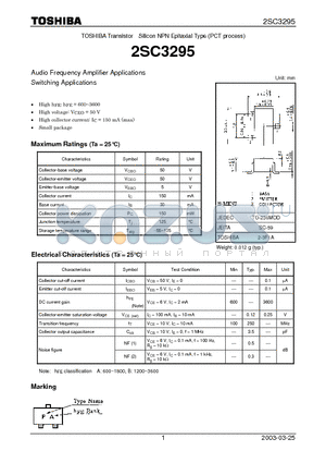 2SC3295 datasheet - Audio Frequency Amplifier Applications Switching Applications