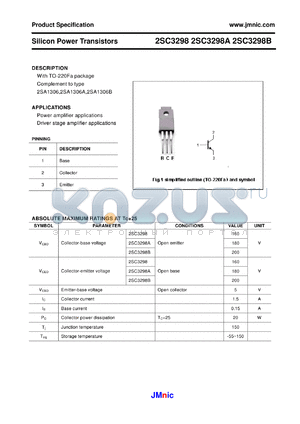 2SC3298 datasheet - Silicon Power Transistors