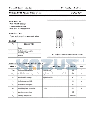 2SC3300 datasheet - Silicon NPN Power Transistors