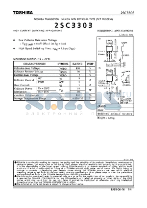 2SC3303 datasheet - NPN EPITAXIAL TYPE (HIGH CURRENT SWITCING APPLICATIONS)