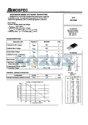 2SC3306 datasheet - POWER TRANSISTORS(10A,400V,100W)