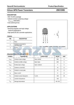 2SC3306 datasheet - Silicon NPN Power Transistors