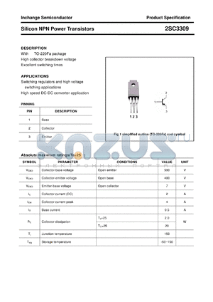 2SC3309 datasheet - Silicon NPN Power Transistors