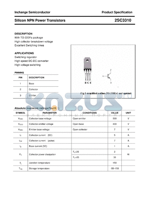 2SC3310 datasheet - Silicon NPN Power Transistors