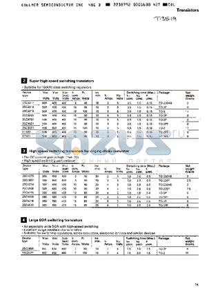 2SC3319 datasheet - SUPER HIGH SPEED SWITCHING TRANSISTORS