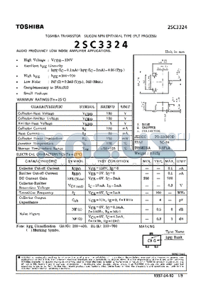 2SC3324 datasheet - NPN EPITAXIAL TYPE (AUDIO FREQUENCY LOW NOISE AMPLIFIER APPLICATIONS)