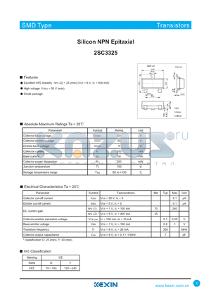 2SC3325 datasheet - Silicon NPN Epitaxial