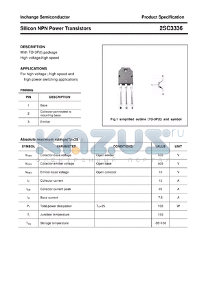 2SC3336 datasheet - Silicon NPN Power Transistors