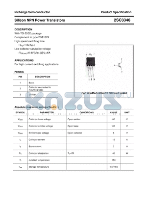 2SC3346 datasheet - Silicon NPN Power Transistors