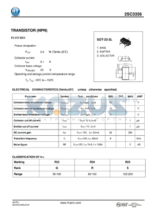 2SC3356 datasheet - TRANSISTOR (NPN)