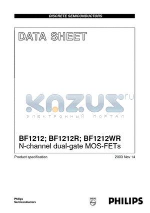 BF1212WR datasheet - N-channel dual-gate MOS-FETs