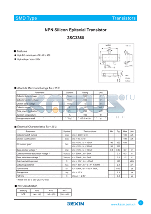 2SC3360 datasheet - NPN Silicon Epitaxial Transistor